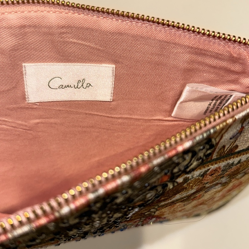 CAMILLA *Jeanne Queen* small canvas clutch bag pouch sac - Picture 4 of 4